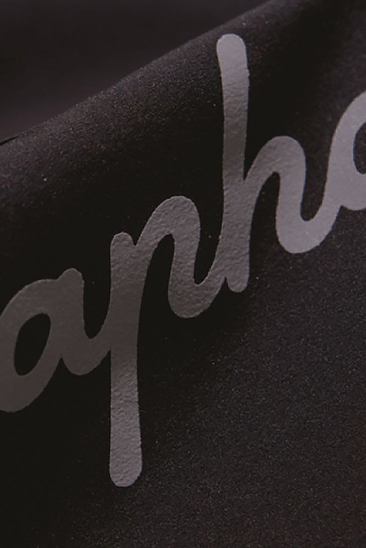 Rapha script logo detail